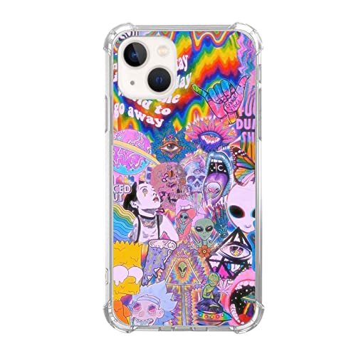 Hippie Aesthetic Indie Psychedelic Hülle für iPhone 13, Aliens Trippy Eyes Case für iPhone 13, Cool TPU Bumper Case Cover Hippie Aesthetic Indie Psychedelic Hülle für iPhone 13, Aliens Trippy Eyes Case für iPhone 13, Cool TPU Bumper Case Cover von Pvflefkr
