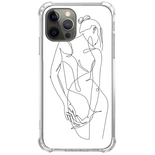 Pvflefkr Ästhetische weibliche Linie Art Hülle Kompatibel mit iPhone 15 Pro, Frauen Abstrakte Kunst Hülle für iPhone 15 Pro, Coole TPU Bumper Case Cover von Pvflefkr