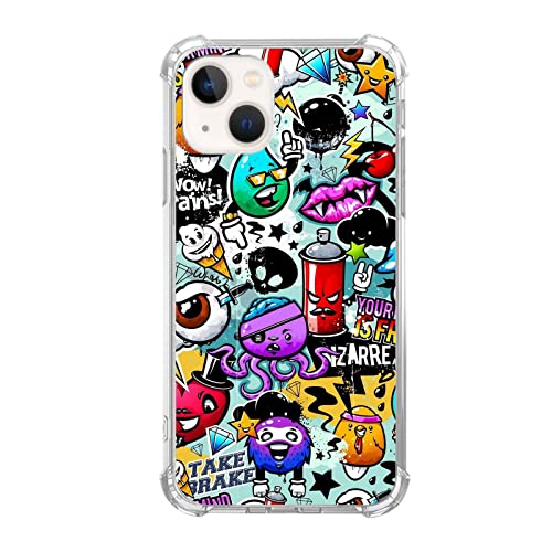 Pvflefkr Cartoon Graffiti Hülle Kompatibel mit iPhone 14, Trendige Indie Pop Art Hülle für iPhone 14, Coole TPU Bumper Case Cover Pvflefkr Cartoon Graffiti Hülle Kompatibel mit iPhone 14, Trendige Indie Pop Art Hülle für iPhone 14, Coole TPU Bumper Case Cover von Pvflefkr