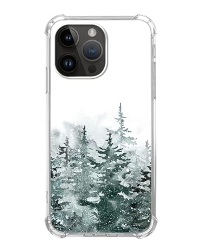 Winter Pine Trees Hülle Kompatibel mit iPhone 12 Pro Max, Schnee Wald Fichte Aesthetic Case für iPhone 12 Pro Max, Cool TPU Bumper Handyhülle Cover von Pvflefkr