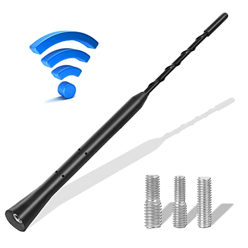 Autoantenne Universal Kfz Antenne Geeignet für alle Autos, 23cm Dachantenne Autoradio Antenne Auto Radio Antenne Ersatzantennenstab für Hochwertigem FM/AM/DAB Empfang Stabantenne, DREI Adapter von Pwsap