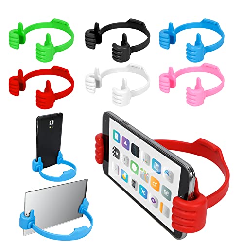 Pwsap 6 Stücke Daumen Nach Oben Handy Ständer, Universal Flexible Silikon Handyhalterung Tisch,Daumen Hoch Fauler Telefonständer,Smartphone Halter Ständer für Telefone Schreibtisch Tisch von Pwsap