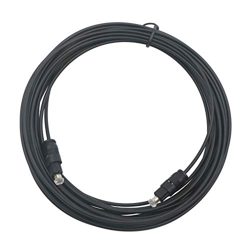 Pxyelec 15M Schwarz SPDIF Toslink-Kabel für digitales Glasfaser-Audio für Heimkino, Digitalfernsehen und andere Digitale Audiogeräte. von Pxyelec