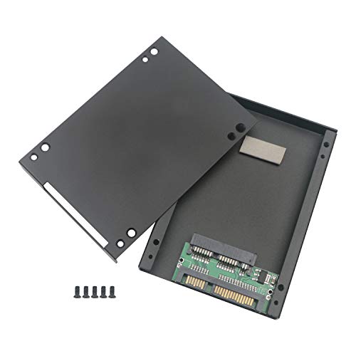 Pxyelec Festplatten-Adaptergehäuse (4,6 cm / 1,8 Zoll, Micro SATA 7+, 9 Pin SSD auf 2,5 Zoll SATA 22-polig, Schwarz von Pxyelec