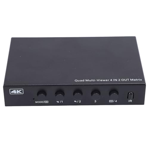 4K Multi Switcher, Multiviewer 4x2 mit Pip, Quad -Viewer Nahtlos 4 in 2 Out, 3,5 -mm -Audioausgangsunterstützung 4K 30Hz, 6 Anzeigemodi, Downscaler, Fernbedienung, PC 4K Multi Switcher, Multiviewer 4x2 mit Pip, Quad -Viewer Nahtlos 4 in 2 Out, 3,5 -mm -Audioausgangsunterstützung 4K 30Hz, 6 Anzeigemodi, Downscaler, Fernbedienung, PC von Pyhodi