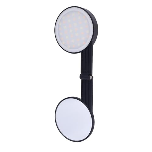 Magnetisches Selfie-Licht, 2500-6500k Farbtemperatur, 38 SMD-LED-Perlen, Doppelseitiges Faltbares Tragbares Fülllicht mit Spiegel, Einstellbarer Winkel, 600-mAh-Akku, für von Pyhodi