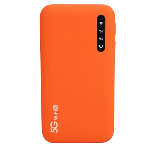 Mobiler 5G-Hotspot-Router, Tragbarer Hochgeschwindigkeits-Dualband-WiFi6-Router mit SIM-Kartensteckplatz, Unterstützt 16 Geräte, 6100-mAh-Akku, Bis zu 2,77 Gbit/s und 1,25 Gbit/s Mobiler 5G-Hotspot-Router, Tragbarer Hochgeschwindigkeits-Dualband-WiFi6-Router mit SIM-Kartensteckplatz, Unterstützt 16 Geräte, 6100-mAh-Akku, Bis zu 2,77 Gbit/s und 1,25 Gbit/s von Pyhodi