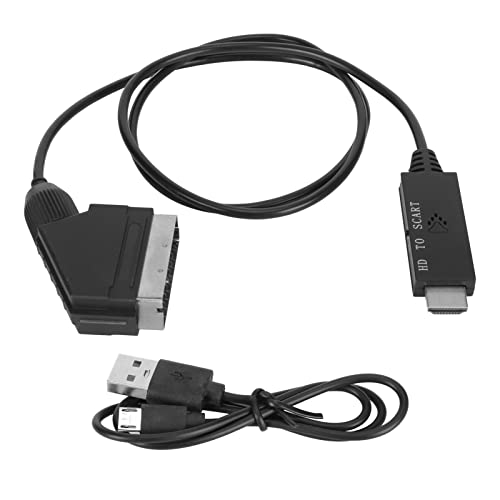 Pyhodi HDMI-zu-Scart-Konverter, Unterstützt PAL NTSC, HD-zu-Scart-Konvertierungskabeladapter für TV VHS VCR DVD, mit Mode-Taste, Plug-and-Play Pyhodi HDMI-zu-Scart-Konverter, Unterstützt PAL NTSC, HD-zu-Scart-Konvertierungskabeladapter für TV VHS VCR DVD, mit Mode-Taste, Plug-and-Play von Pyhodi