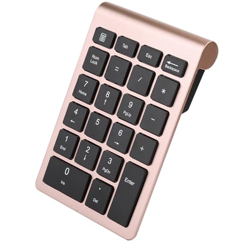 Pyhodi Kleine Tastatur mit Geringer Verzögerung, Ziffernblock mit Scherenfuß-Tastenkappe, für für (Roségold) von Pyhodi