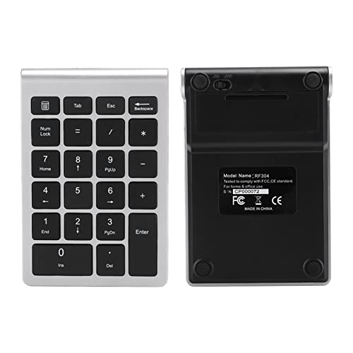 Pyhodi Kleine Tastatur mit Geringer Verzögerung, Ziffernblock mit Scherenfuß-Tastenkappe, für für (Silberschwarze Farbe) von Pyhodi
