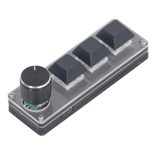 Pyhodi Mini-3-Tasten-Tastatur mit Knopf, Programmierbare Tasten, Mini-mechanische Spieletastatur, Dual-Modus, Einhändige Makromechanische Tastatur für Bürospiele, Musik, Medien, von Pyhodi