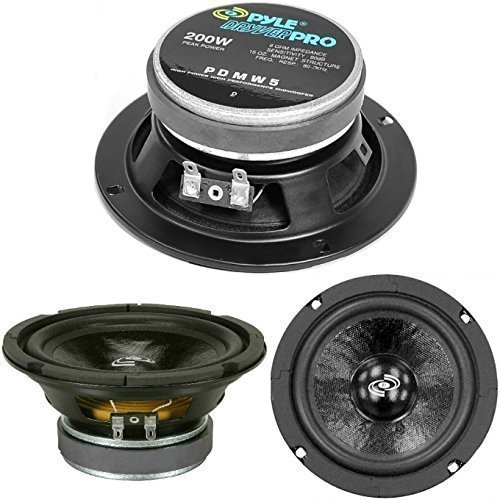 1 MIDWOOFER Pyle PDMW5 Lautsprecher 13,00 cm 130 mm 5" Durchmesser 100 watt rms 200 watt max impedanz 8 ohm für Haus Party, 1 stück von Pyle