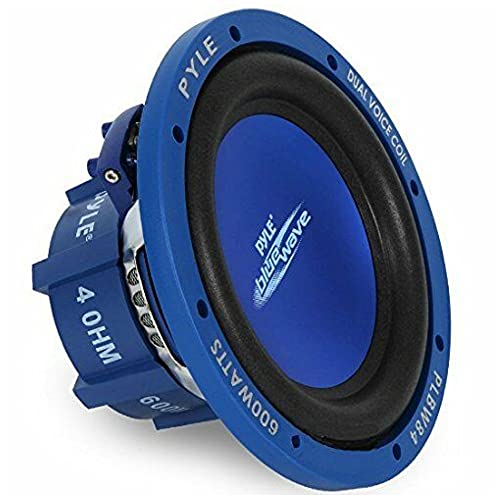 1 Pyle PLBW84 Blaue subwoofer Automobil von 300 watt rms e 600 watt max 8" 20 cm 200 mm tiefton Lautsprecher dvc verdoppelt Spule 4 + 4 ohm, 1 Stuck von Pyle