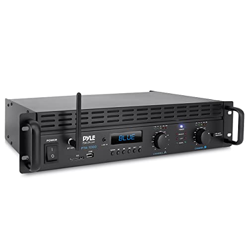 Pyle 2-Kanal-Bluetooth-Leistungsverstärker – 2000 W überbrückbarer Rack-Mount Pro Audio Sound kabelloser Heim-Stereo-Empfänger mit TRS-XLR-Eingang, LCD, Bridge-Modus, Lüfter Pyle 2-Kanal-Bluetooth-Leistungsverstärker – 2000 W überbrückbarer Rack-Mount Pro Audio Sound kabelloser Heim-Stereo-Empfänger mit TRS-XLR-Eingang, LCD, Bridge-Modus, Lüfter von Pyle