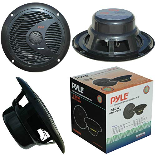 2 PYLE PLMR60B 18 cm 180 mm schwarz doppelkonus Lautsprecher Waterproof Meer Pool Boot Hotel Pub bar 75 watt rms 150 watt max, Paar von Pyle