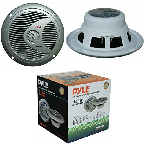 2 PYLE PLMR60S 18 cm 180 mm Silber doppelkonus Lautsprecher wasserdicht Meer Pool Boot Hotel Restaurant 75 watt rms 150 watt max, Paar von Pyle