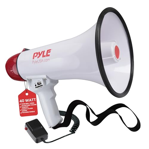 PYLE AUDIO INC Bluetooth Megaphone - PA Megaphone Speaker with Wired Microphone, Siren Alarm Mode, MP3/USB/SD Readers von Pyle