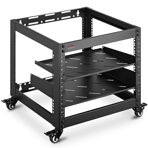 Pyle 10U Server-Rack-Netzwerkschrank – Geschlossene Wandhalterung, inklusive montiertem Lüfter, abschließbarer Tür und Hardware, kompatibel mit 48,3 cm (19 Zoll) Gerätestandard (schwarz), PLRS10UW von Pyle