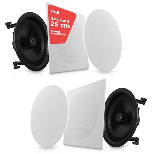 Pyle Deckenlautsprecher, Einbaulautsprecher, Deckenlautsprecher Bluetooth, 300W- 2 Wege Lausprecher, Wandlautsprecher, Flache Lautsprecher- Systemmontage, austauschbares rundes/quadratisches Gitter Pyle Deckenlautsprecher, Einbaulautsprecher, Deckenlautsprecher Bluetooth, 300W- 2 Wege Lausprecher, Wandlautsprecher, Flache Lautsprecher- Systemmontage, austauschbares rundes/quadratisches Gitter von Pyle