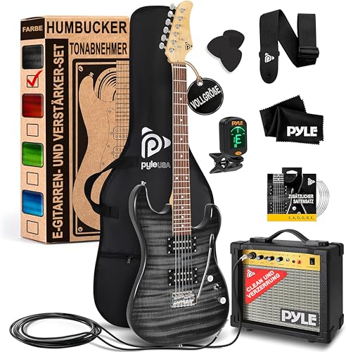 Pyle E Gitarre Set – Electric Guitar Set mit Verstärker 10 Watt – Gitarre 4/4 aus Holz Massiv für Kinder & Erwachsene inkl. Tasche, Kabel, Stimmgerät, Ersatzsaiten, Schultergurt & Plektren – Schwarz Pyle E Gitarre Set – Electric Guitar Set mit Verstärker 10 Watt – Gitarre 4/4 aus Holz Massiv für Kinder & Erwachsene inkl. Tasche, Kabel, Stimmgerät, Ersatzsaiten, Schultergurt & Plektren – Schwarz von Pyle