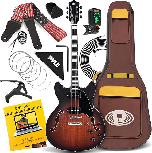 Pyle E Gitarre Set mit Cutaway– Jazz Electric Guitar Set with Cutaway, E Gitarre Set mit E Gitarren Verstärker, Gitarren Tasche, Tonabnehmer, Stimmgerät, Kabel, Gurt & Saiten. E-Gitarren für Anfänger Pyle E Gitarre Set mit Cutaway– Jazz Electric Guitar Set with Cutaway, E Gitarre Set mit E Gitarren Verstärker, Gitarren Tasche, Tonabnehmer, Stimmgerät, Kabel, Gurt & Saiten. E-Gitarren für Anfänger von Pyle