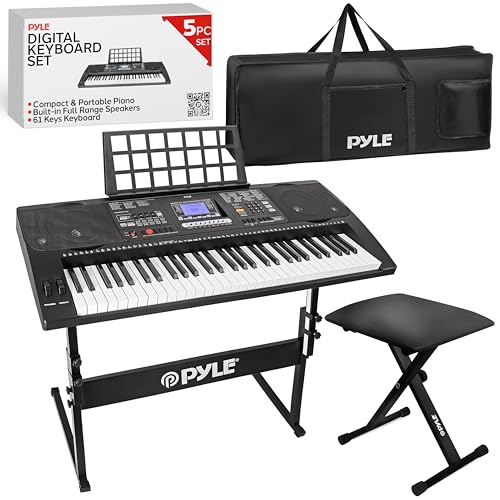 Pyle E Piano Keyboard Kinder & Erwachsene – Digital Piano Set mit 61 Tasten inkl Keyboard Ständer, wasserfeste Tasche & Adapter. Geeignet für Keyboards unterwegs, als Keyboard für Anfänger oder Profis Pyle E Piano Keyboard Kinder & Erwachsene – Digital Piano Set mit 61 Tasten inkl Keyboard Ständer, wasserfeste Tasche & Adapter. Geeignet für Keyboards unterwegs, als Keyboard für Anfänger oder Profis von Pyle