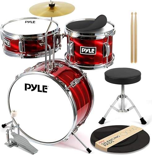 Pyle Kinder Schlagzeug Set– Drums for Kids, Kinderschlagzeug ab 3 Jahre bis 8 Jahre, Drum Set mit Snare Drum, Drum Pad für Kinder, Becken Schlagzeug &Drumsticks. Geeignet, um Schlagzeug zu lernen, Red Pyle Kinder Schlagzeug Set– Drums for Kids, Kinderschlagzeug ab 3 Jahre bis 8 Jahre, Drum Set mit Snare Drum, Drum Pad für Kinder, Becken Schlagzeug &Drumsticks. Geeignet, um Schlagzeug zu lernen, Red von Pyle