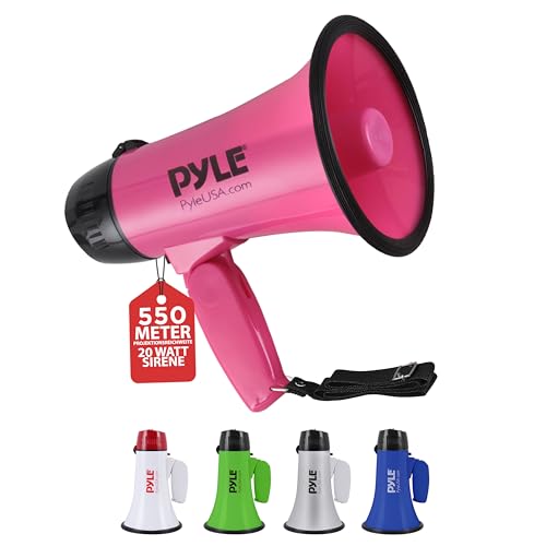 Pyle Megaphon mit Sirene, Signalhorn – Siren Megaphone – Mini Megafon Kinder & Erwachsene 20W, Faltbare Megaphone mit Sirene & Mikrofon, Lautstärke Einstellbar & Batteriebetrieben Reichweite: 550m Pyle Megaphon mit Sirene, Signalhorn – Siren Megaphone – Mini Megafon Kinder & Erwachsene 20W, Faltbare Megaphone mit Sirene & Mikrofon, Lautstärke Einstellbar & Batteriebetrieben Reichweite: 550m von Pyle