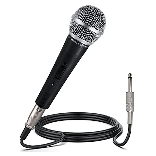 Pyle Mikrofon - Karaoke Mikrofon, Dynamisches Gesangsmikrofon, Bewegliche Spulen-Dynamik-Kardioid-Einweghandmikrofon, EIN/AUS-Schalter mit 4,5 Meter XLR-Audiokabel auf 6,35mm Audiostecker Karaoke box von Pyle