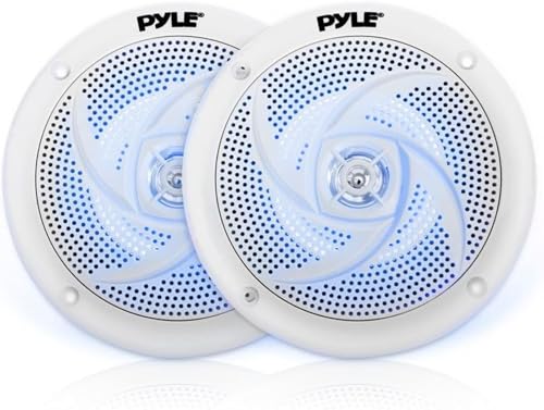 Pyle Outdoor Lautsprecher, Aussenlautsprecher Wasserfest, 100W- Marine Lautsprecher, Einbaulautsprecher- für Sommerfahrten mit Offroader, Boot, UTV, ATV, RV Auto & Golf Cart, Outdoor Speaker- Flach von Pyle