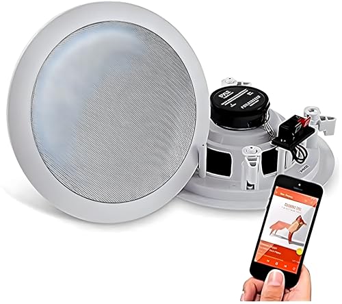 Pyle Paar 16,5 cm Bluetooth Flush Mount Unterputzkabel Decken-2-Wege-Universal Home Lautsprecher System Spring Loaded Schnelle Verbindungen Polypropylen-Konus Polymer Hochtöner Stereo Sound 200 Watt von Pyle