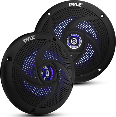 Pyle Outdoor Lautsprecher Box – wasserdichte Box Outdoor Speaker – Musikanlage mit LED-Lichtern als Boot, Auto & Pool Lautsprecher, Aufbaulautsprecher 180 Watt als 2-Wege Passiv von Pyle