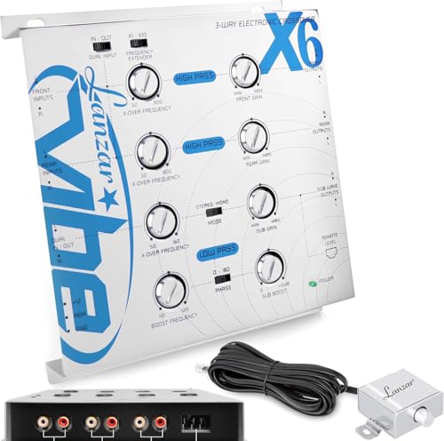 Pyle Vibe elektronische Frequenzweiche (3-Wege, 12dB) mit Fernbedienung für Subwoofersteuerung von LANZAR