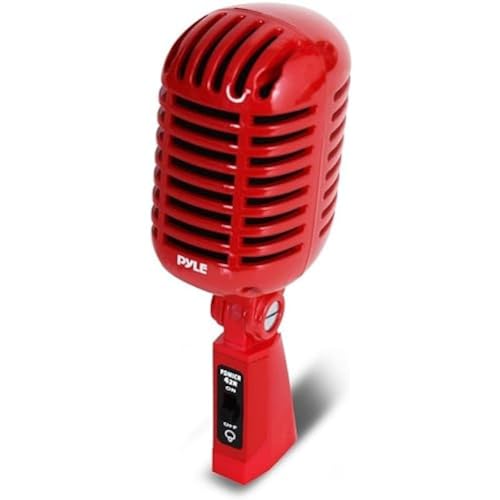 Pyle pdmicr42r Classic Retro Vintage Style Dynamisches Vocal Mikrofon mit 16 FT XLR-Kabel (rot) 8.30in. x 3.80in. x 3.40in. Pyle PDMICR42R Classic Retro Vintage Style Dynamic Vocal Microphone 16ft Cable von Pyle