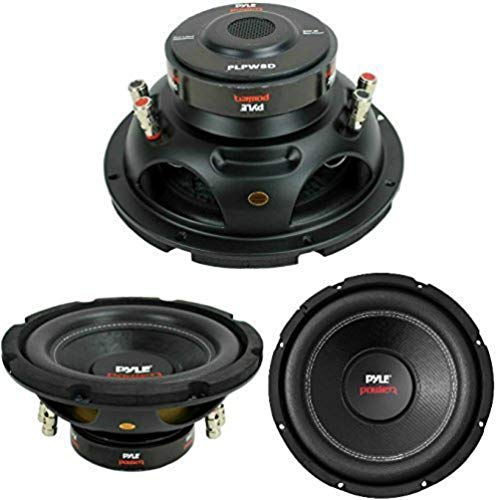 SUBWOOFER TIEFTON Lautsprecher PYLE PLPW8D DE 400 WATT RMS UND 800 WATT MAX 8" 20 cm 200 MM DVC VERDOPPELT Bobine 4 + 4 OHM AUSGEZEICHNETES OSTSTRÖMEN TRÄGT PORTIER Automobil OU HALBGEVIERT CAISSE von Pyle