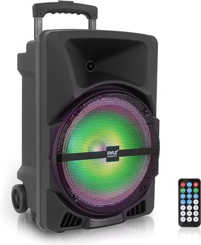 pyle Partybox - Bluetooth Lautsprecher Groß, PA Anlage, Musikbox, Karaoke Box, Bluetooth Box, 800W, 12" Subwoofer, Tragbare Musikboxen mit Wiederaufladbarem Akku & Party Lichtern, MP3/USB/AUX Eingang von Pyle