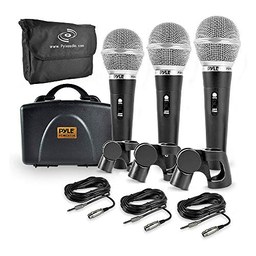 pyle Professionelles dynamisches Mikrofon-Set mit Nierencharakteristik, unidirektionales Gesangs-Handmikrofon mit Tragetasche und Tasche, Halter/Clip und 7,9 m XLR-Audiokabel auf 1/4 Zoll pyle Professionelles dynamisches Mikrofon-Set mit Nierencharakteristik, unidirektionales Gesangs-Handmikrofon mit Tragetasche und Tasche, Halter/Clip und 7,9 m XLR-Audiokabel auf 1/4 Zoll von Pyle