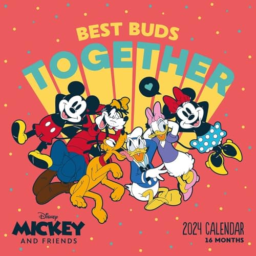 Disney Mickey Mouse & Friends Kalender 2024 - Ein Monat je Seite 30cm x 30cm Offizielles Lizenzprodukt von Pyramid International