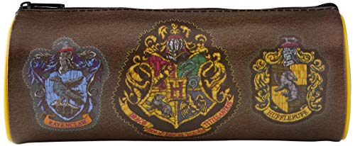 HARRY POTTER Reißverschluss-Mäppchen mit Harry Potter-Logo und Hauswappen - Offizielles Lizenzprodukt von Pyramid International