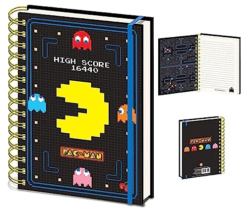 Pyramid Europe Pac-Man A5 gebundenes Wiro Notizbuch (High Score Design) - Offizielles Lizenzprodukt von Pyramid International