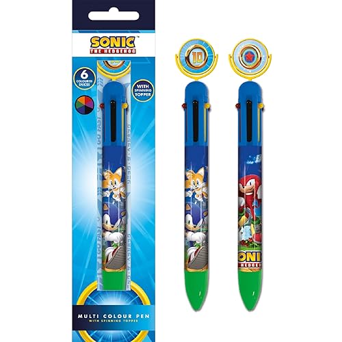 Pyramid Europe Sonic the Hedgehog Mehrfarbiger Stift (Ring Spin Design) Stifte für Kinder - Offizielles Lizenzprodukt von Pyramid International