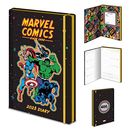 Pyramid International Marvel Comics Tagebuch 2023, A5, Hardcover, Wochenplaner (Avengers-Design), offizielles Merchandise-Produkt, mehrfarbig, SR74110 von Pyramid International