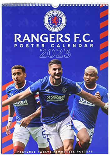 Rangers FC Kalender 2023 – Monatsansicht Poster Kalender 30 cm x 42 cm – Offizieller Merchandise-Artikel von Pyramid International