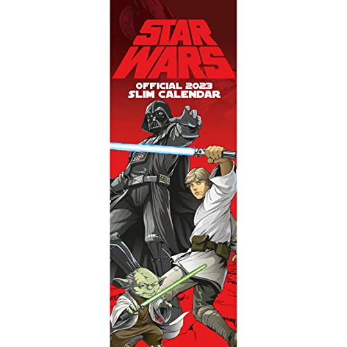 Star Wars (Kids) Kalender 2023 – Monatsansicht, schmaler Wandkalender 15 cm x 42 cm – offizieller Merchandise-Artikel von Pyramid International
