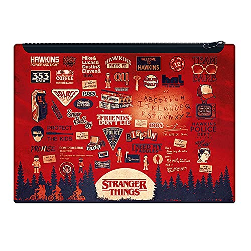 Stranger Things Federmäppchen (Upside-Down-Design), 18 cm x 25 cm, extra großes Federmäppchen für Bleistifte und Schreibwaren, tolle Stranger Things Geschenke – Offizielles Stranger Things Merchandise von Pyramid International