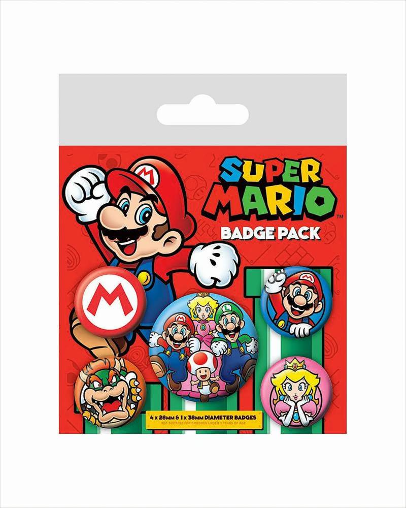 Super Mario Ansteck-Buttons 5er-Pack von Pyramid International
