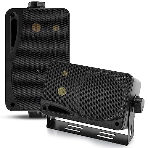 Pyle Mini Lautsprecher Boxen, Kleine Musik Box – Portable Speaker – Soundbox 200 Watt, Montierbarer oder Tragbarer Lautsprecher Schwarz, 3-Wege Sound Box, 2 Stück Pyle Mini Lautsprecher Boxen, Kleine Musik Box – Portable Speaker – Soundbox 200 Watt, Montierbarer oder Tragbarer Lautsprecher Schwarz, 3-Wege Sound Box, 2 Stück von Pyramid