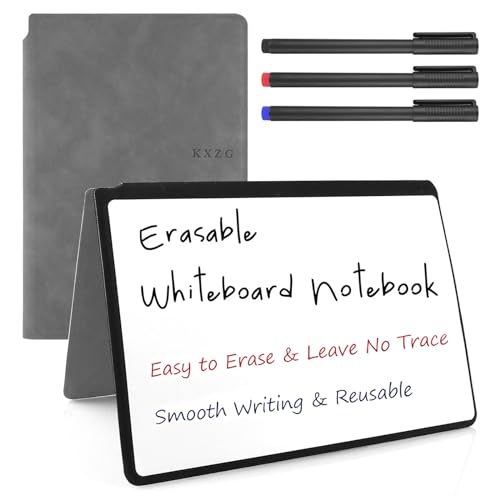 Pyrrhonian Whiteboard, abwischbar, tragbar, mit Stift, 3 Farben, A5, wiederverwendbar, für Meeting-Notizen, Einkaufslisten, Memo (grau) von Pyrrhonian