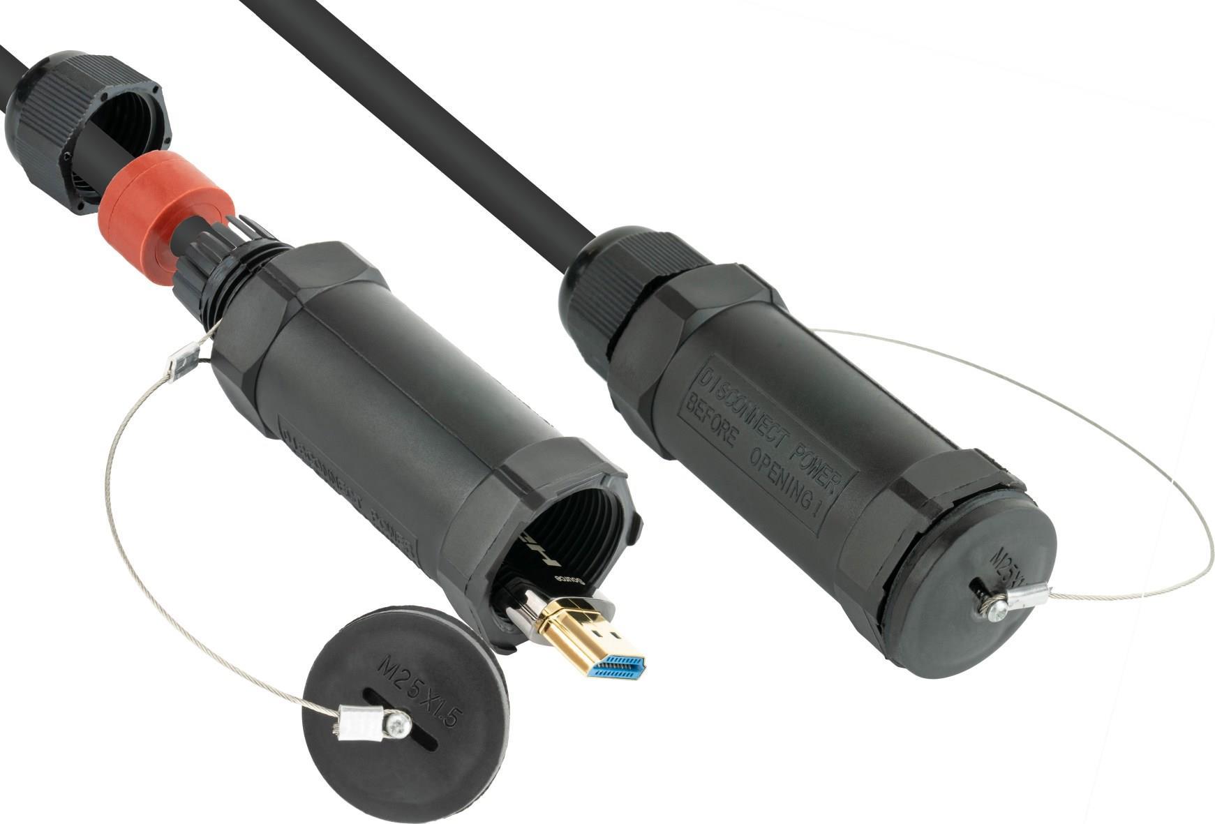 AOC Hybrid High-Speed HDMI 2.0b, stahlarmiert, 4K @60Hz, 18 GBit/s, schwarz, 15m, PYTHON Series (AOC-HP2015) von Python