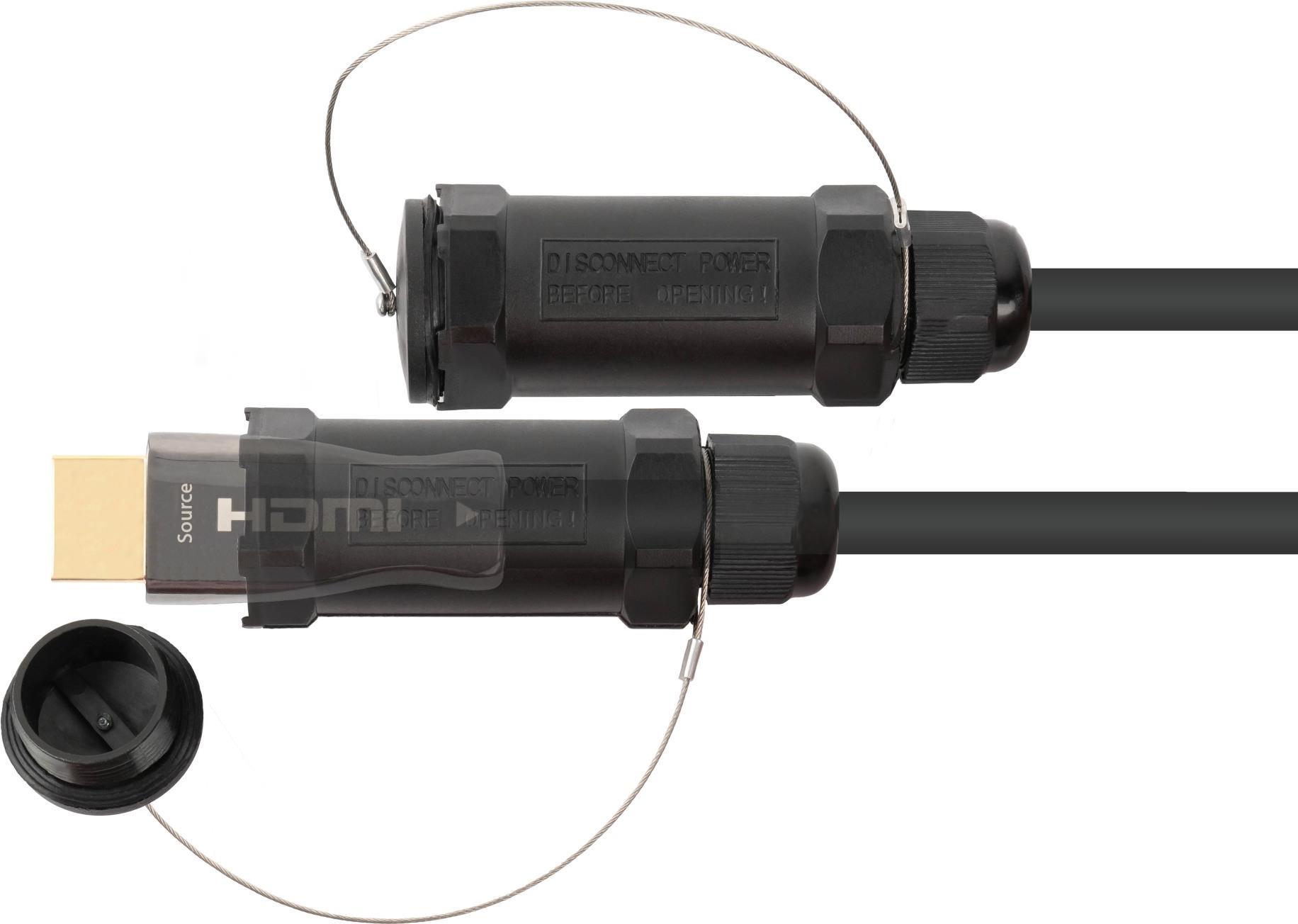AOC Hybrid High-Speed HDMI 2.0b, stahlarmiert, 4K @60Hz, 18 GBit/s, schwarz, 30m, PYTHON Series (AOC-HP2030) von Python